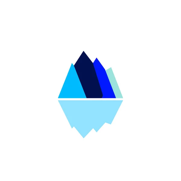 Blue Iceberg Logo Design Sign Symbol Isolated White — Stock Vector
