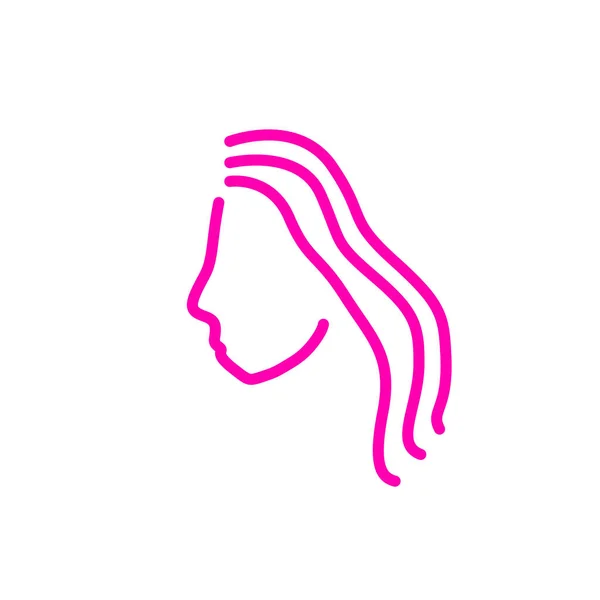 Cosmetology Estúdio Rosa Contorno Facial Logotipo Sinal Símbolo Isolado Branco — Vetor de Stock