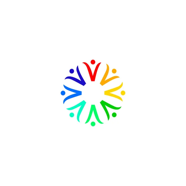 Diseño Gente Junta Muestra Símbolo Arte Logotipo Aislado Blanco — Vector de stock