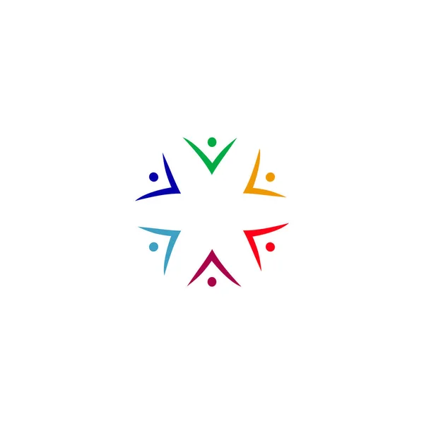 Цветовые Люди Церкли Знак Симбол Искусство Изолированное Белом — стоковый вектор