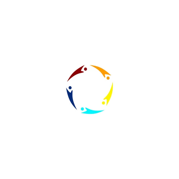 Menschen Colorful Sign Symbol Artwork Clipart Logo Isoliert Auf Weiß — Stockvektor