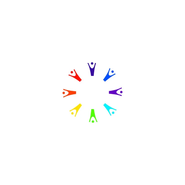 Personas Colores Juntos Signo Símbolo Obra Logo Aislado Blanco — Vector de stock