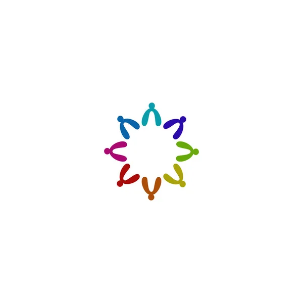 Люди Вместе Знакомства Симбол Арт Логотип Изолированный Белых — стоковый вектор