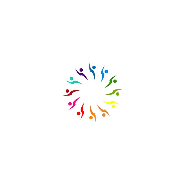 Peuple Signe Puissance Symbole Logo Illustration Isolée Sur Blanc — Image vectorielle