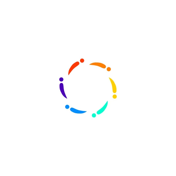 Personas Colores Juntos Signo Símbolo Obra Logo Aislado Blanco — Vector de stock