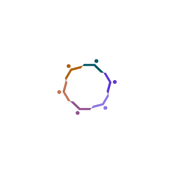 Geometrische Kleurrijke Cirkel Teken Symbool Kunst Clipart Logo Geïsoleerd Wit — Stockvector