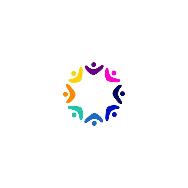 Цветные Люди Знак Символ Искусство Икона Логотип Изолированы Белом — стоковый вектор