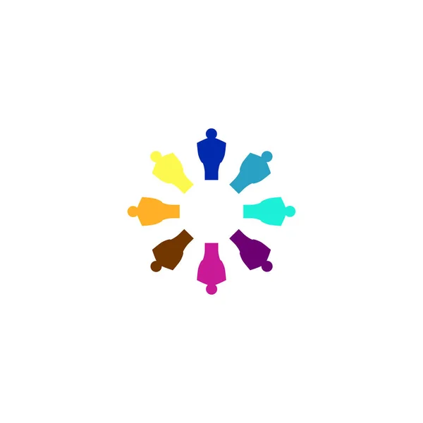 Цветные Люди Вместе Знаки Симбол Артракты Изолированные Белом — стоковый вектор
