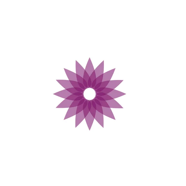 Fleur Pourpre Signe Symbole Logo Art Isolé Sur Blanc — Image vectorielle