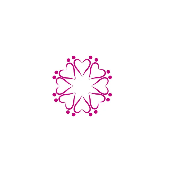 Hearts People Pink White Background — Stockový vektor