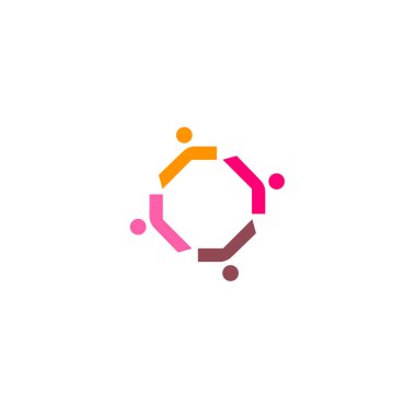 Renkli İnsanlar Birlikte İmza, Sembol, Sanat ve Logo Beyazda İzole Edildi