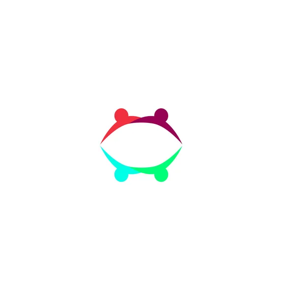 Kleurrijke Mensen Samen Ondertekenen Symbool Logo Geïsoleerd Wit — Stockvector