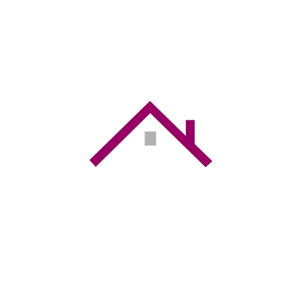 Purple Roof Sign Symbol Icon Logo Isolated Witte — Stockvector