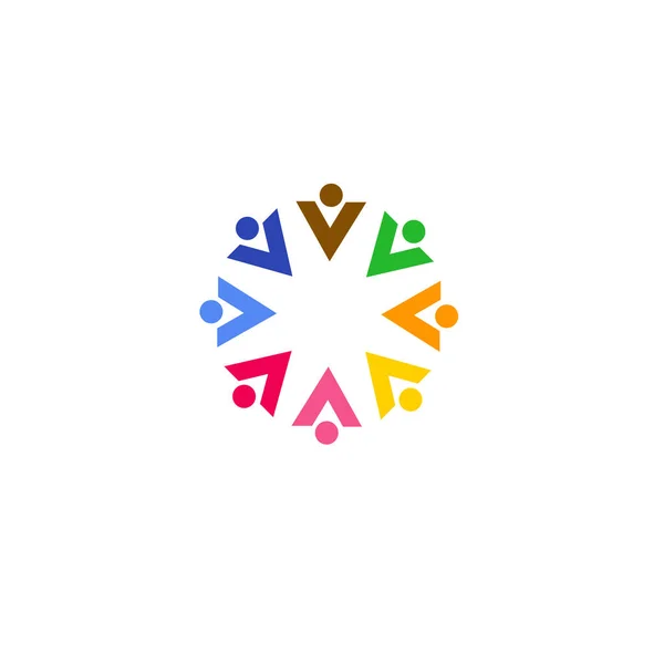Personas Colores Juntos Signo Símbolo Logo — Vector de stock