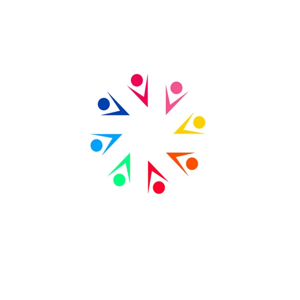 Personas Colores Juntos Signo Símbolo Logo Arte Resumen — Vector de stock