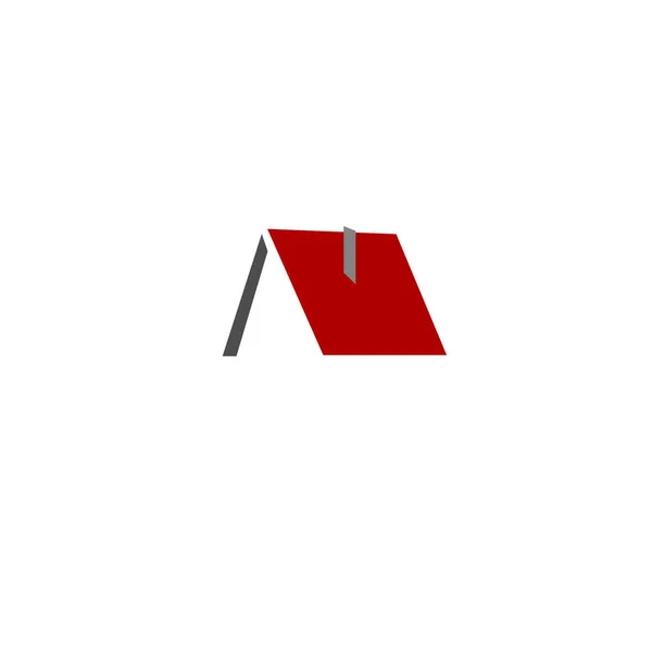 Design Toit Rouge Signe Symbole Icon Logo Isolé Sur Blanc — Image vectorielle