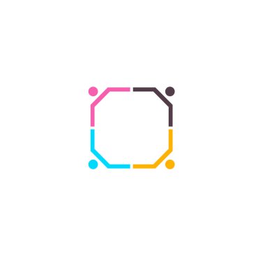 BİRLİKLERİNDE BİR GEOMETİK İŞARETİ, Sembol, Sanat, LOGO beyaza izole edilmiş