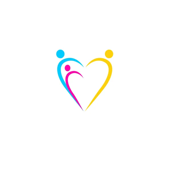 Personas Juntos Corazón Partido Personas Firma Símbolo Arte Logo Aislado — Archivo Imágenes Vectoriales