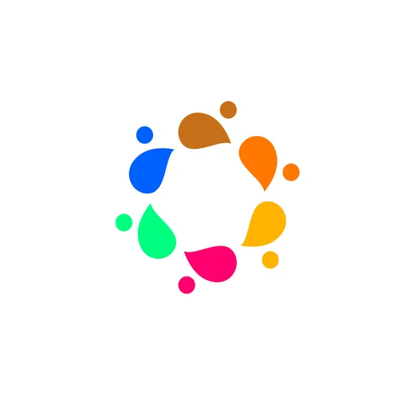 Νθρωποι Κυκλική Υπογραφή Σύμβολο Τέχνη Λογότυπο Λευκό Χρώμα — Διανυσματικό Αρχείο