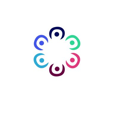 Renkli İnsanlar Birlikte İmza, Sembol, Sanat ve Logo Beyazda İzole Edildi