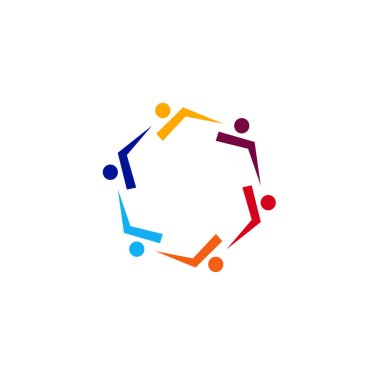 Renkli İnsanlar Birlikte İmza, Sembol, Sanat ve Logo Beyazda İzole Edildi