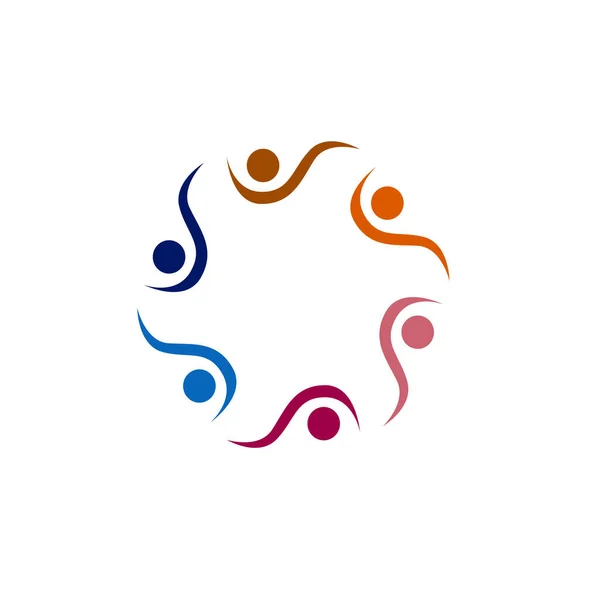 Colorful People Together Signe Symbole Art Logo — Image vectorielle