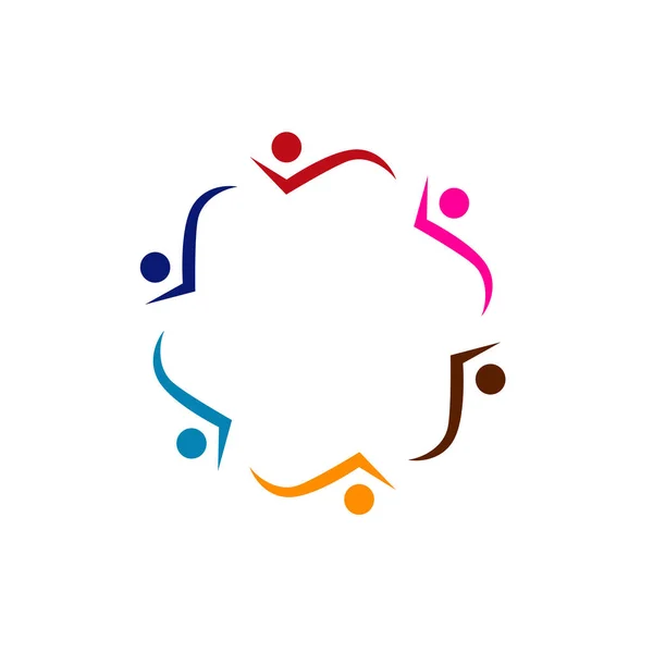 Personnes Colorées Signe Symbole Art Logo — Image vectorielle