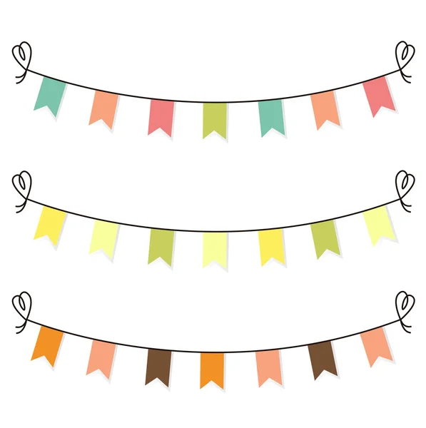 Cute flags clipart for baby shower set isolated on white — Stock Vector