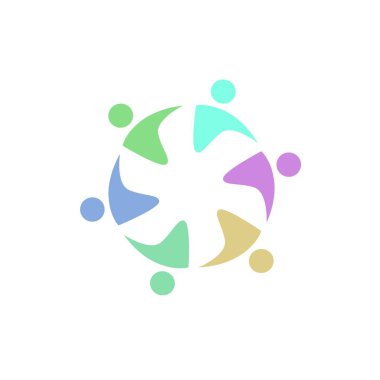 COLORFUL İNSANLARI Ekip İşaret İşareti Logosu VECTOR