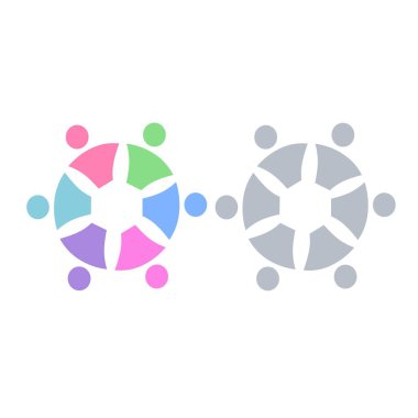 COLORFUL İNSANLARI Ekip İşaret İşareti Logosu VECTOR