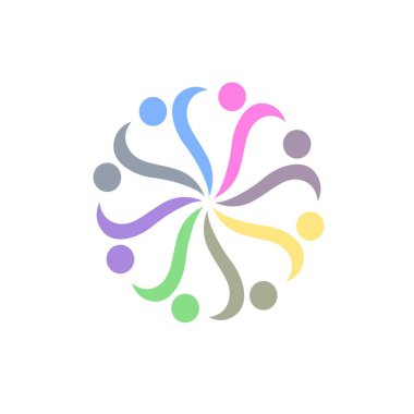 COLORFUL İNSANLARI Ekip İşaret İşareti Logosu VECTOR