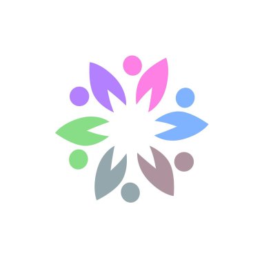 COLORFUL İNSANLARI Ekip İşaret İşareti Logosu VECTOR