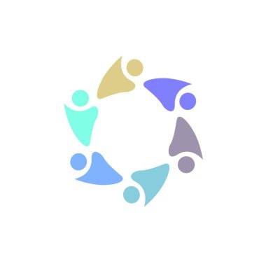 COLORFUL İNSANLARI Ekip İşaret İşareti Logosu VECTOR