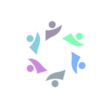 COLORFUL İNSANLARI Ekip İşaret İşareti Logosu VECTOR