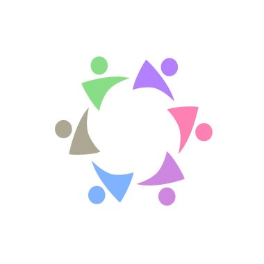 COLORFUL İNSANLARI Ekip İşaret İşareti Logosu VECTOR