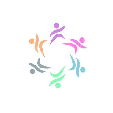 COLORFUL İNSANLARI Ekip İşaret İşareti Logosu VECTOR