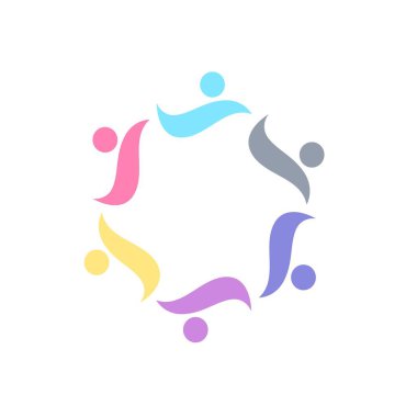 COLORFUL İNSANLARI Ekip İşaret İşareti Logosu VECTOR