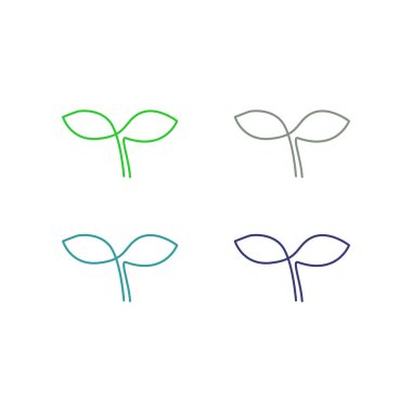 Beyaz üzerinde yeşil yapraklar İşaret Sembol Vektörü izole