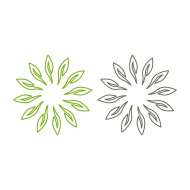 Beyaz üzerinde yeşil yapraklar İşaret Sembol Vektörü izole