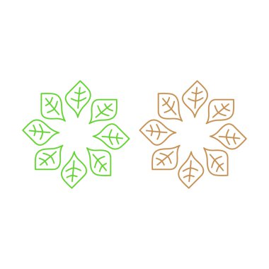 Beyaz üzerinde yeşil yapraklar İşaret Sembol Vektörü izole