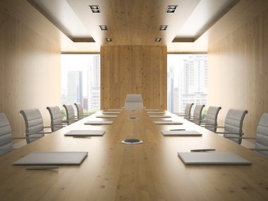 Modern boardrooml 3d render Interiopr