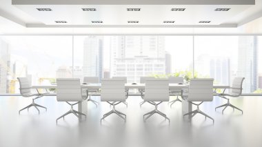 Temiz beyaz boardroom 3d render, iç 2