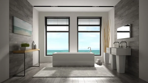 Wnętrze nowoczesne łazienki renderowania 3d — Zdjęcie stockowe