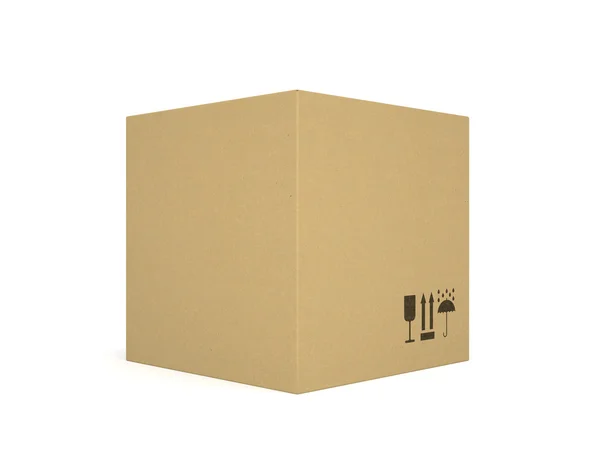 골 판지 상자 4 흰색 배경에 고립 — 스톡 사진