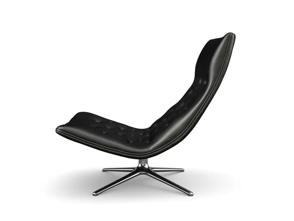 Spienić czarny fotel na białym tle na białym tle renderowania 3d — Zdjęcie stockowe