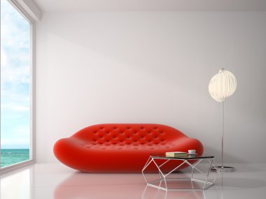 İç modern tasarım Oda 3d render