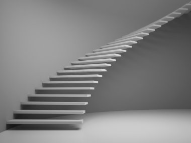 merdiven 3d render ile boş oda