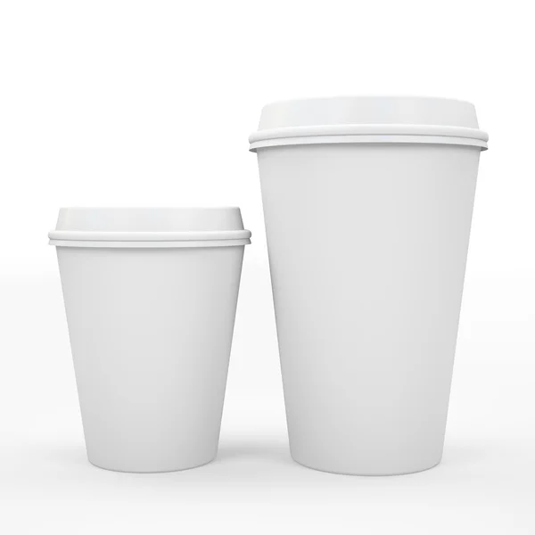 Filiżanka kawy na białym tle na białym tle 3d rndering — Zdjęcie stockowe