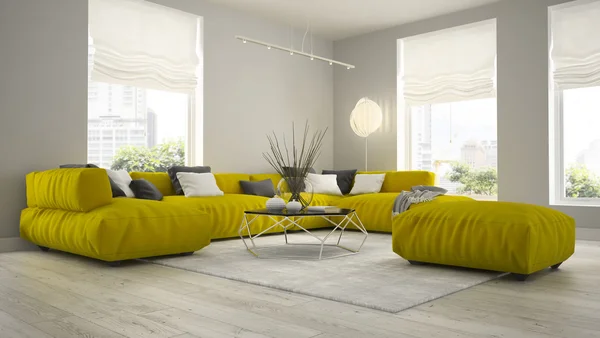 Interior de la sala de diseño moderno 3D renderizado — Foto de Stock