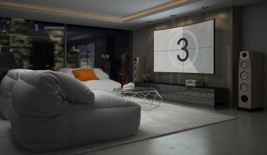 İç modern tasarım Oda 3d render